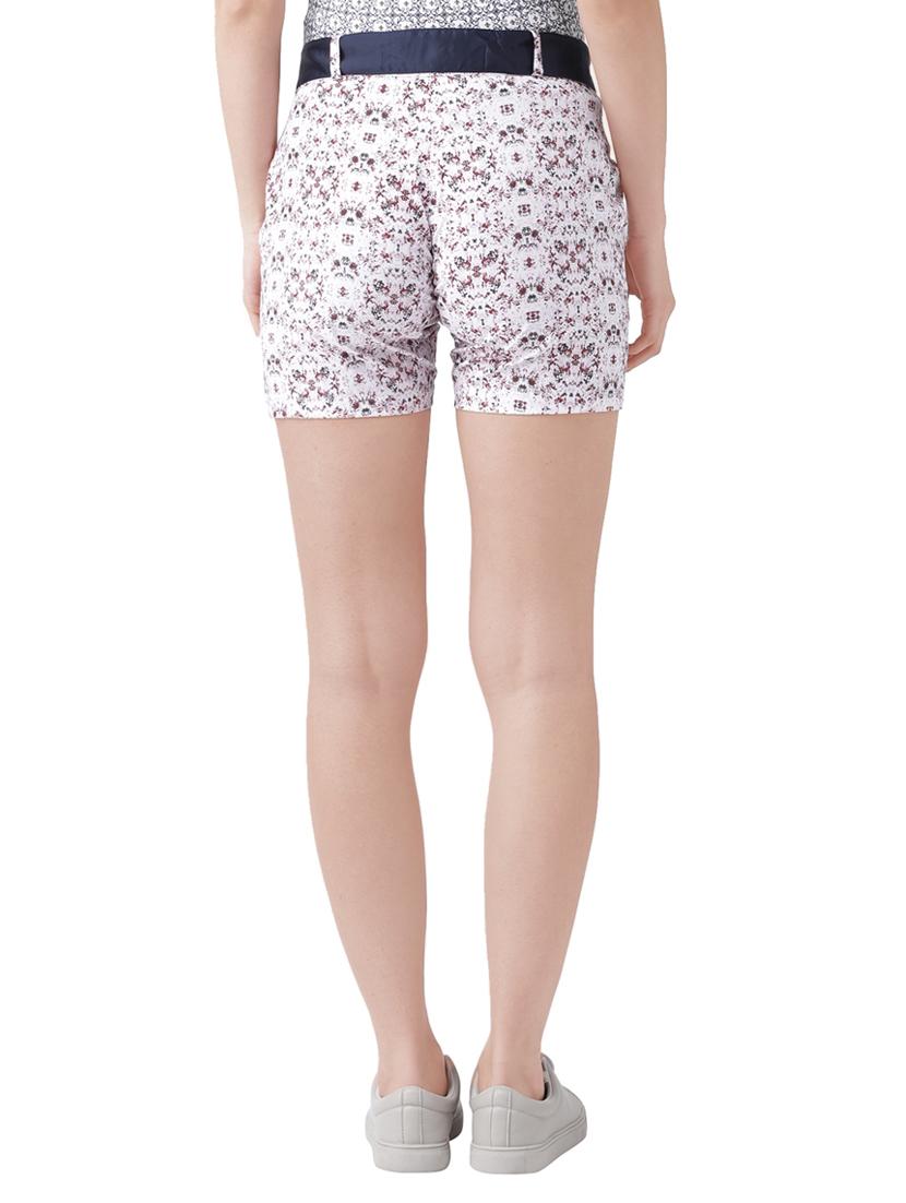 white cotton printed hot pants - 14430849 - Standard Image - 2