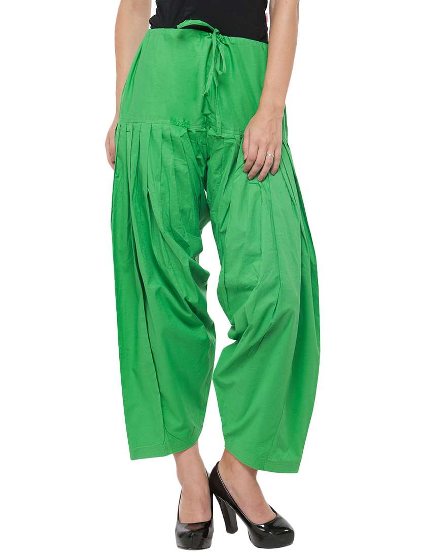 green cotton solid patiala