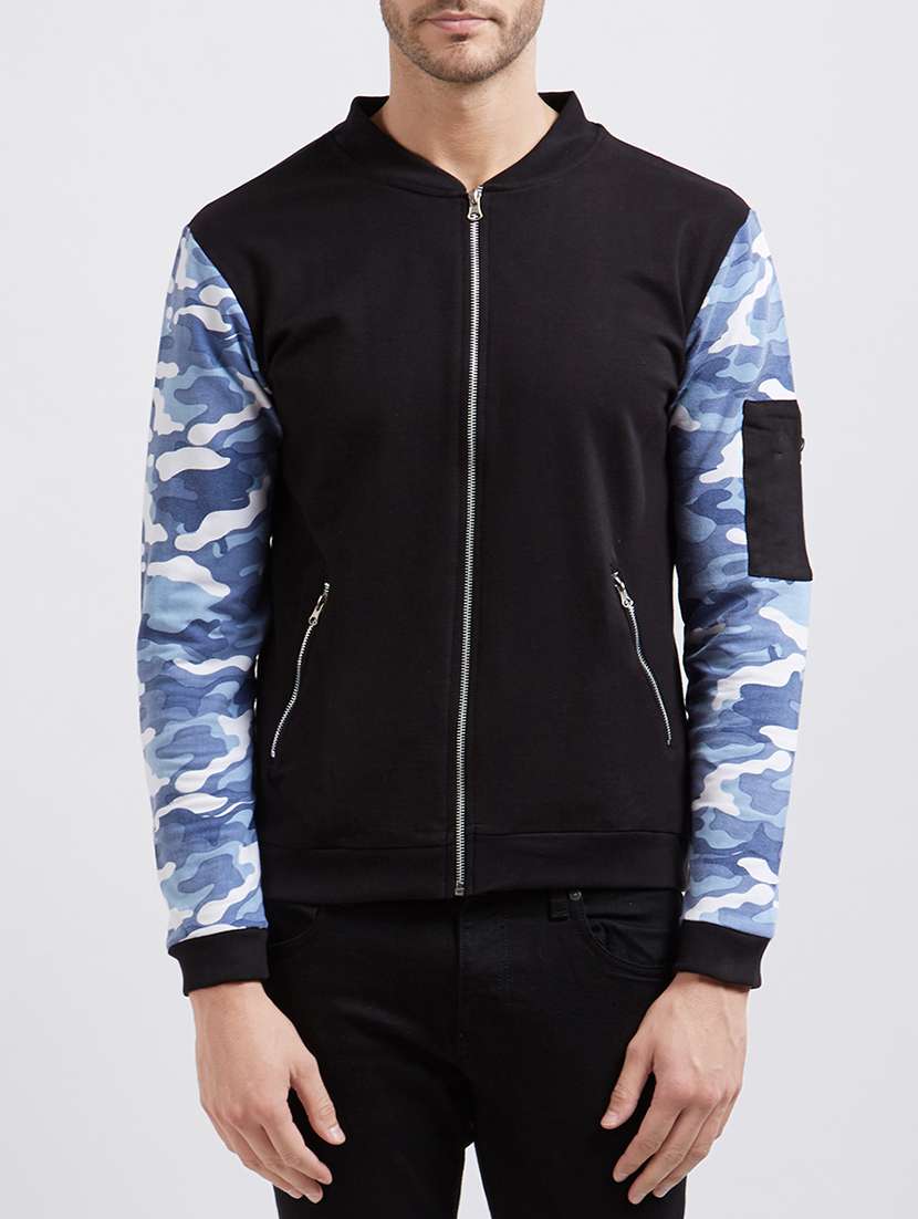 black cotton bomber jacket