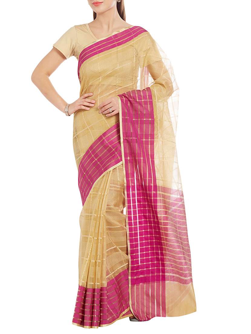 pink cotton saree with blouse