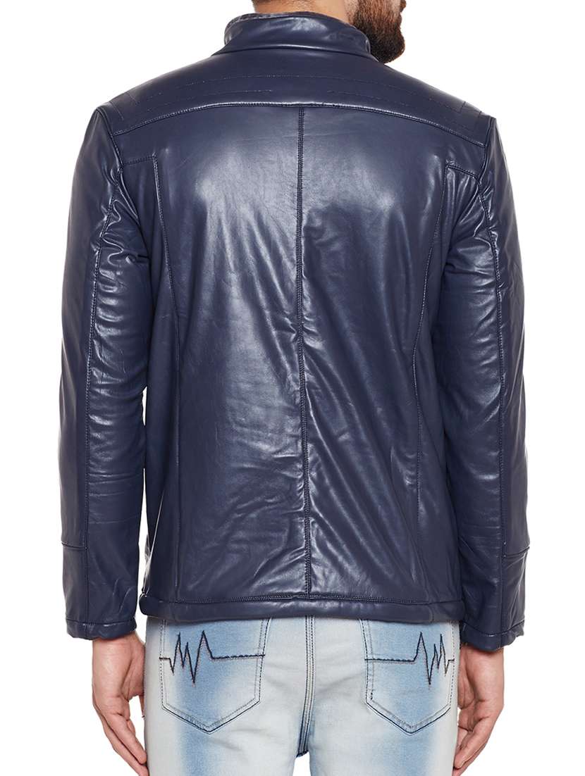 navy blue biker jacket - 14436816 - Standard Image - 2