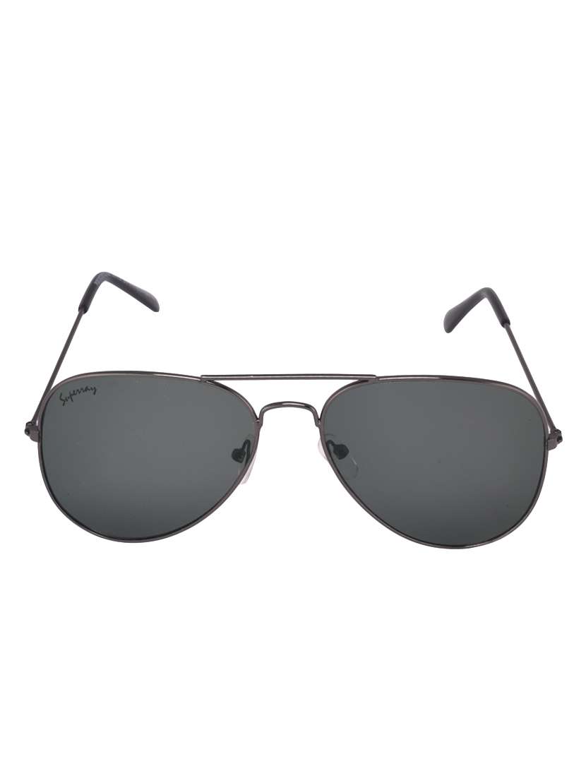 superray av921-grey black aviator sunglasses for men & women