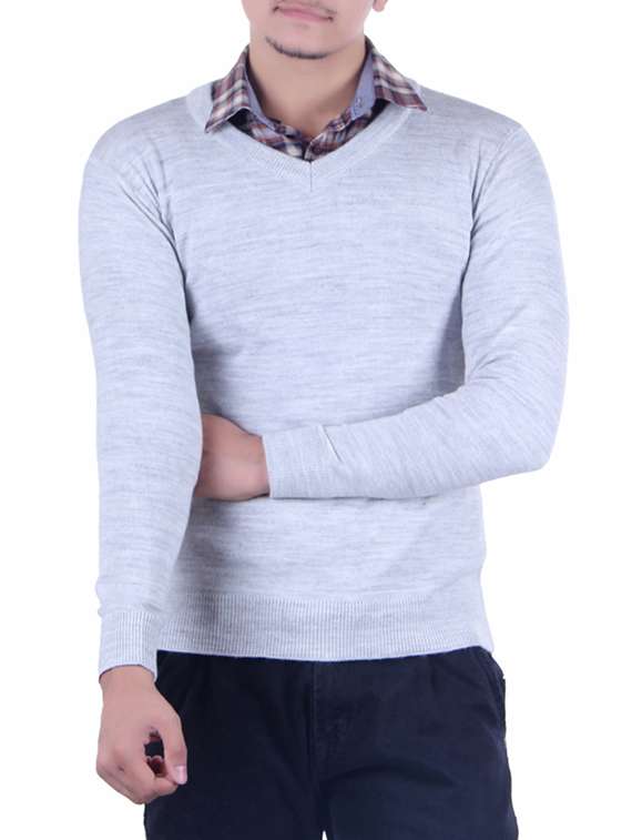 grey acrylic pullover