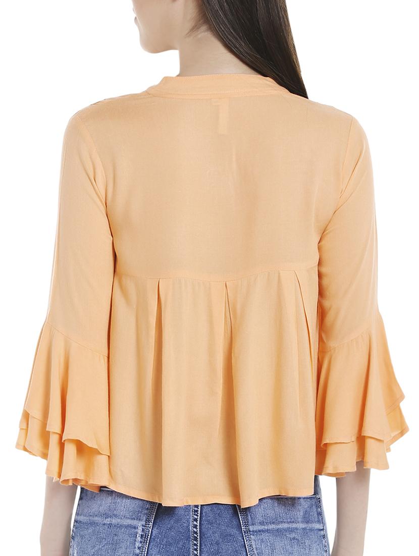 orange colored ruffle top - 14446698 - Standard Image - 2