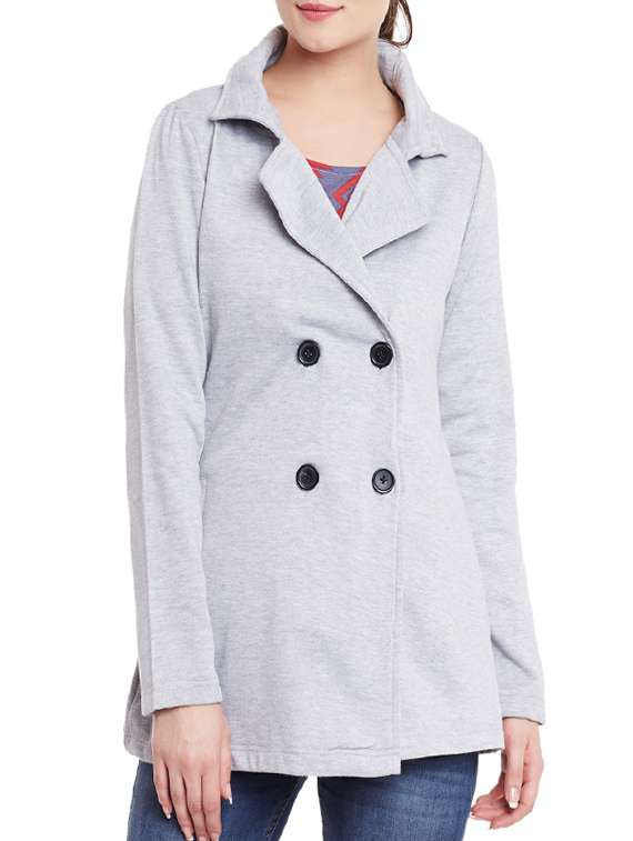 belle fille grey fleece trench