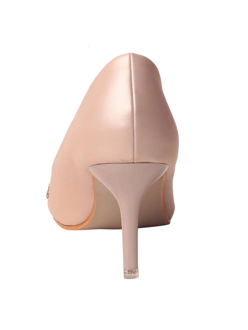 pink faux leather slip on pumps - 14457066 - Standard Image - 2