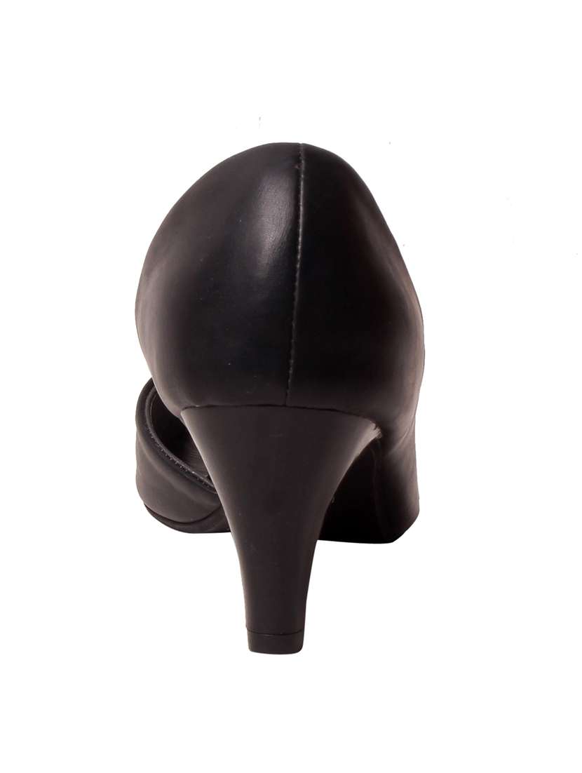 black faux leather slip on sandals - 14457073 -  Standard Image - 2