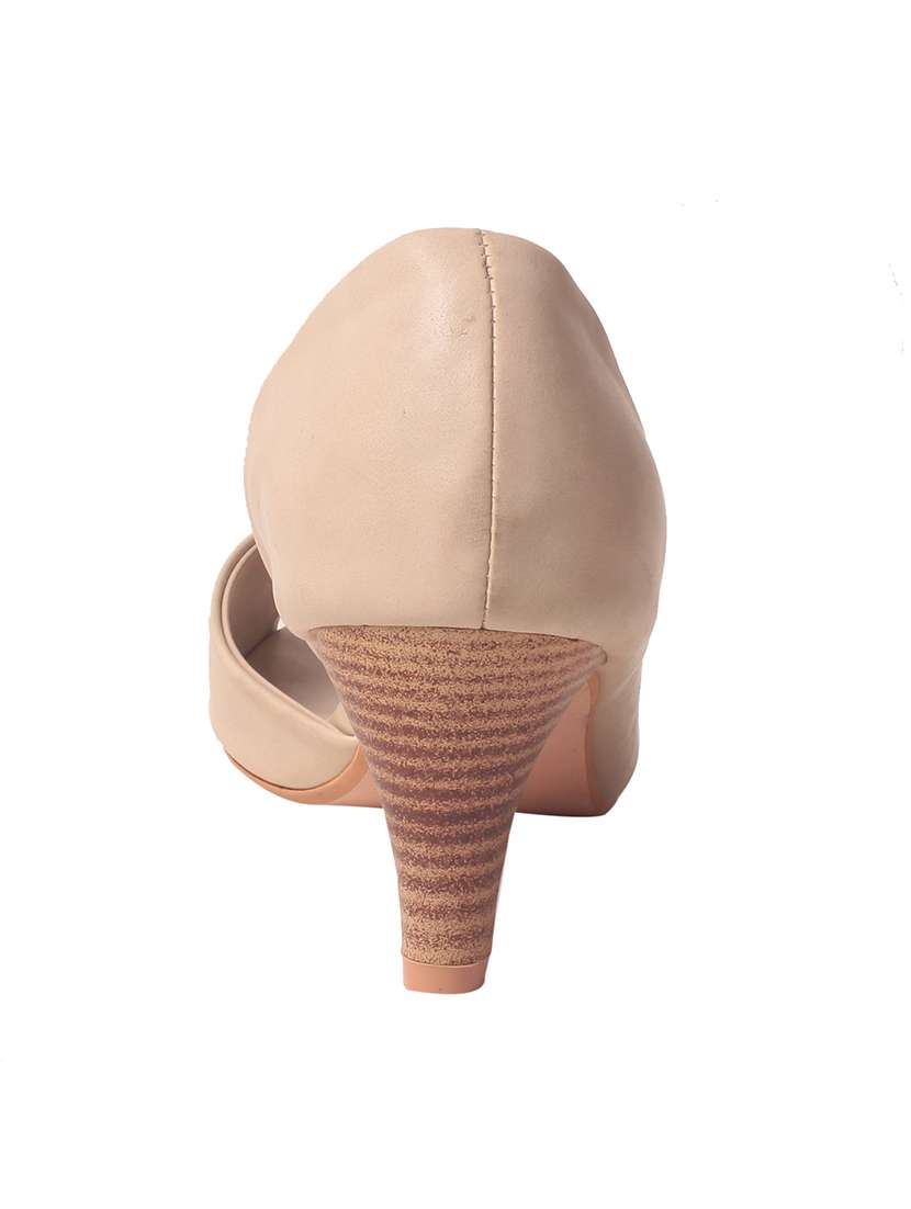 nude faux leather slip on sandals - 14457074 -  Standard Image - 2