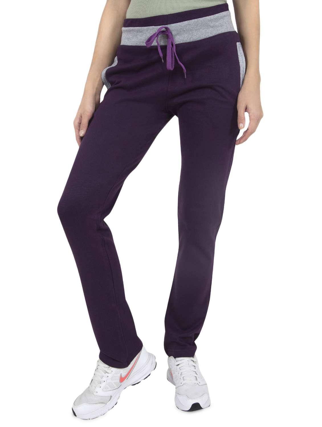 purple cotton track pant