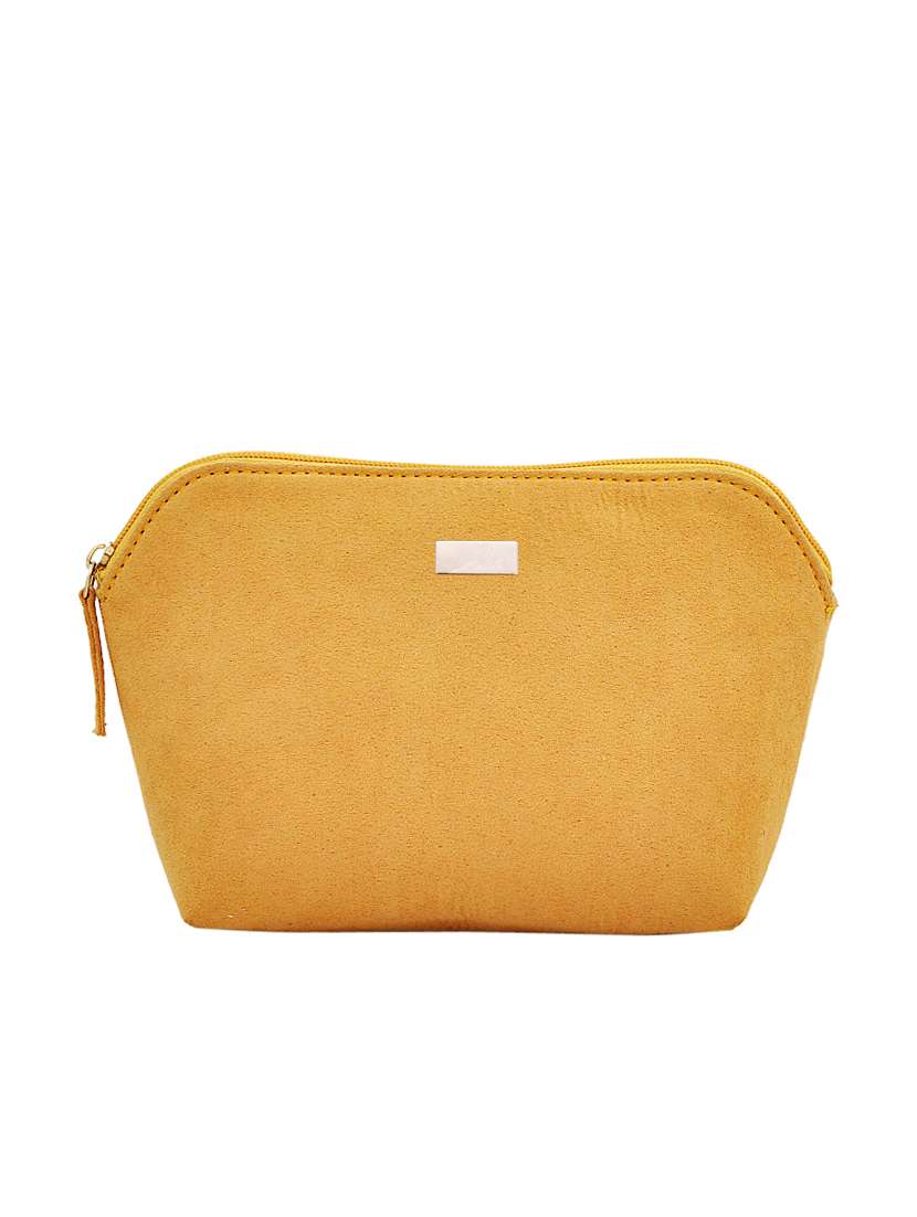 yellow leatherette  regular pouch
