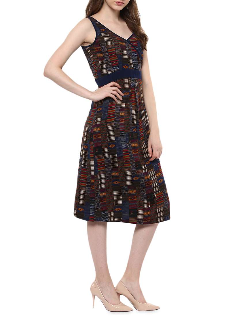 printed blue sheath dress - 14470268 - Standard Image - 2