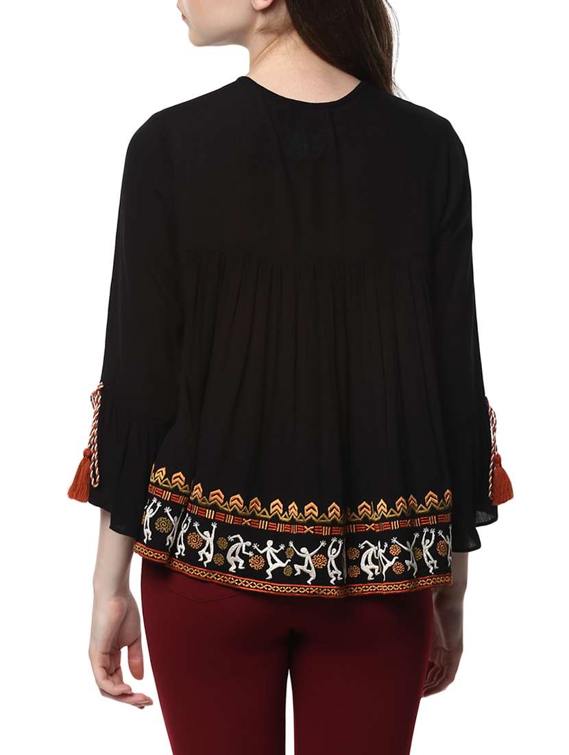 black embroidered top - 14470275 -  Standard Image - 2