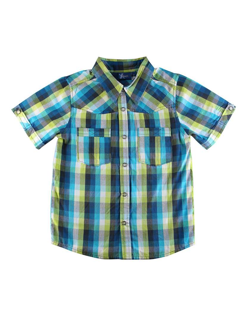 pocket patched checkered shirt