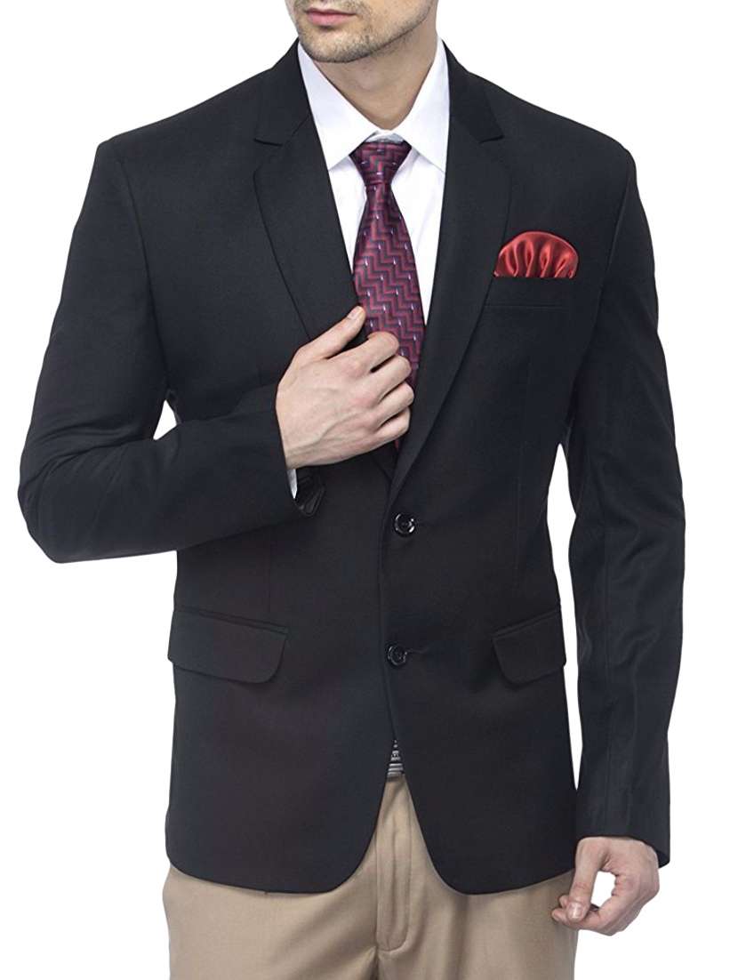 black cotton formal blazer