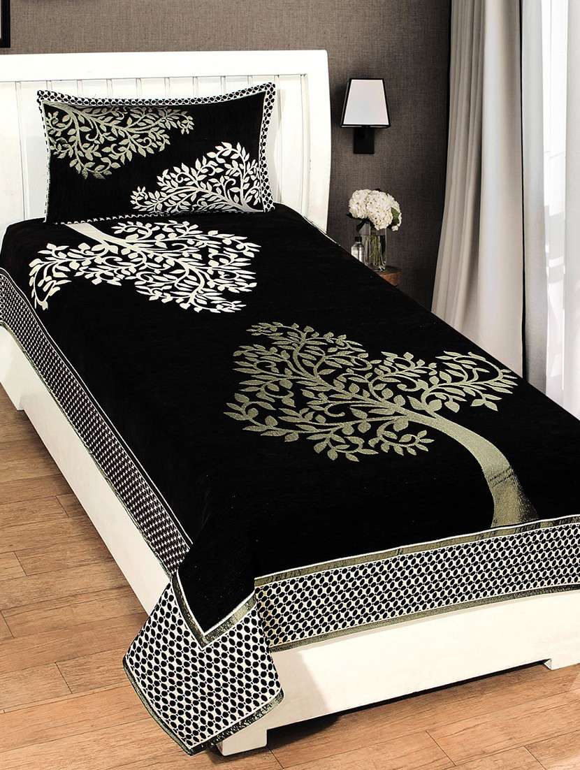 single chenille bed cover with 1 pillow cover