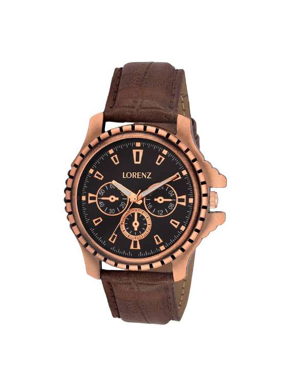 lorenz mk-1054a copper dumy chrono style casual fit men's analog watch with 1 year lorenz india warranty