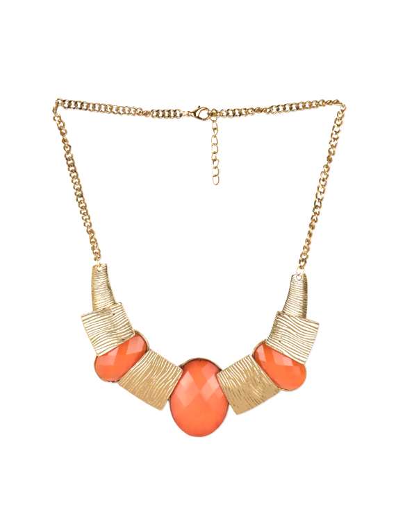 orange metal short necklace