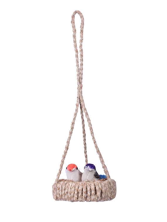 carnival jute birds wall hanging
