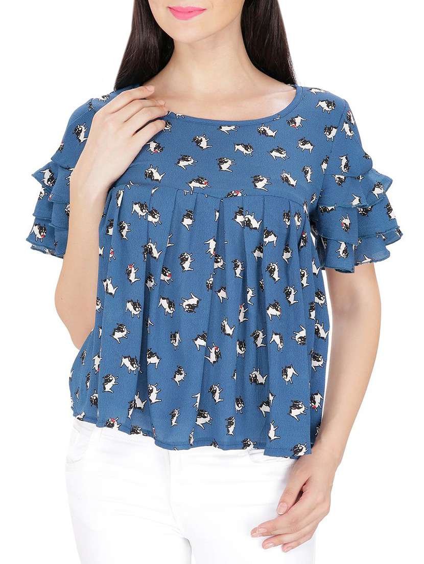 women's straight round neck top