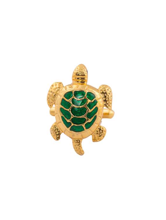 24k gold plated with green meena silver cufflink