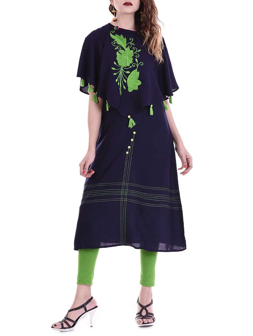 indigo rayon  kurta