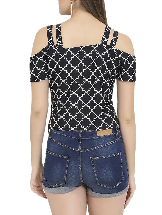cold shoulder shoulder strap top - 14488380 - Standard Image - 2
