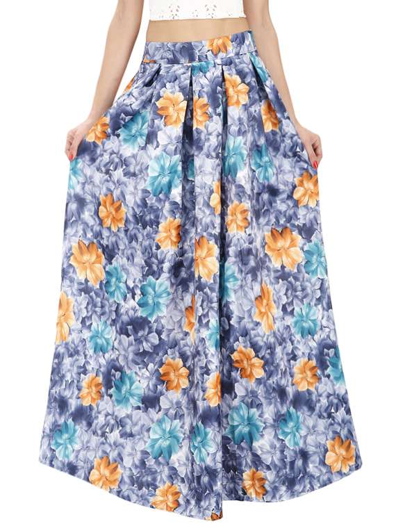 multi colored pleated skirt