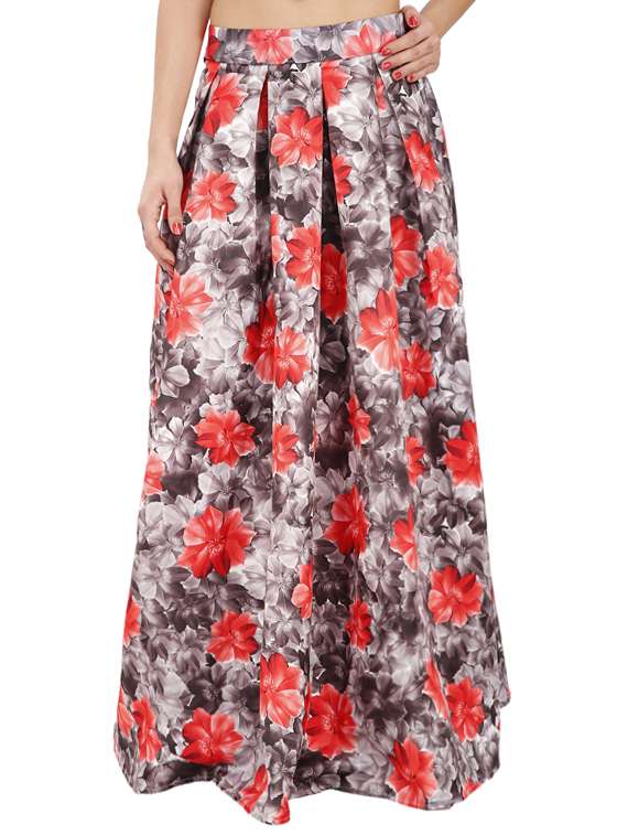 multicolored pleated skirt