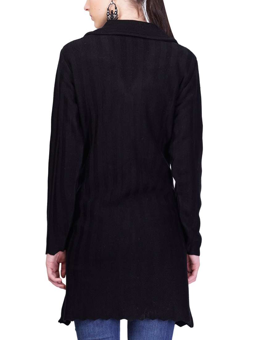 blue self design full sleeves coatigan - 14491262 -  Standard Image - 2