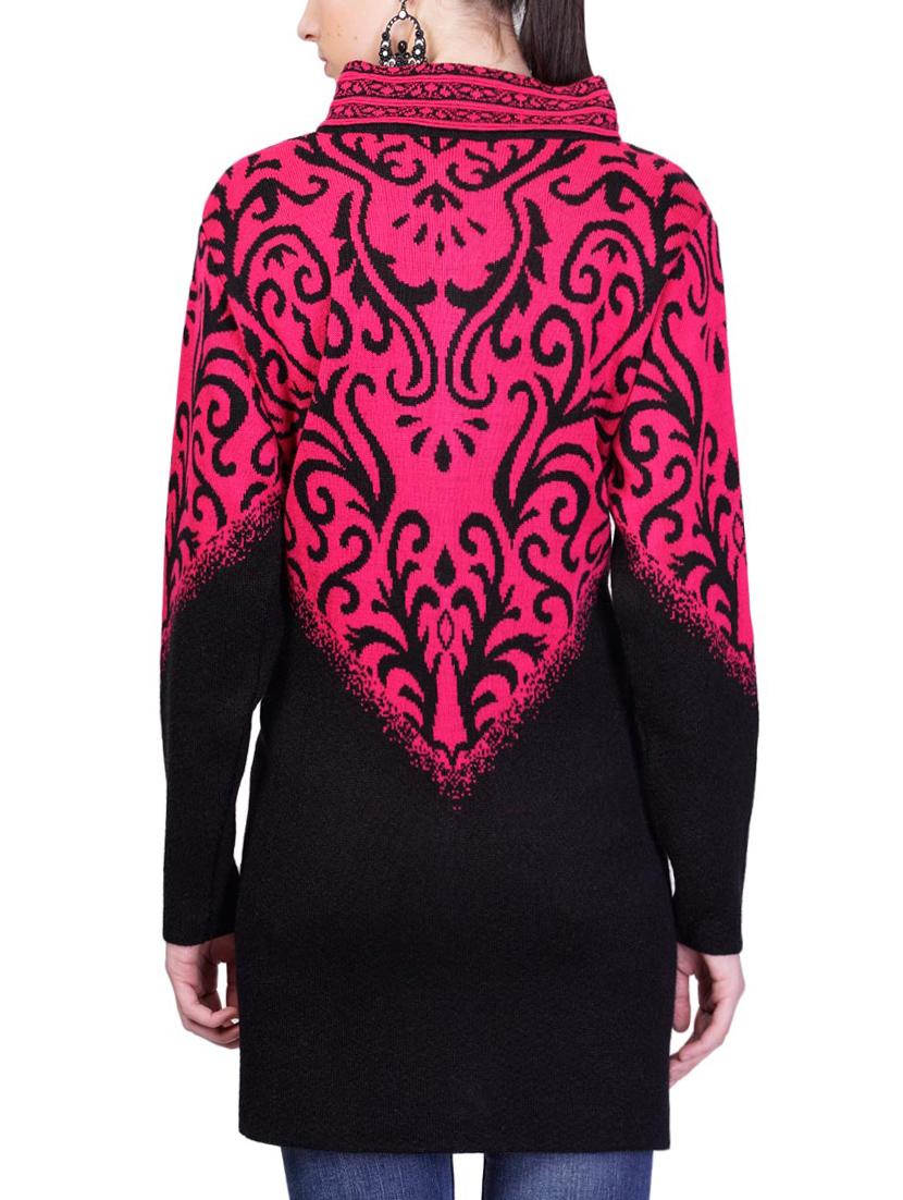 women pink self design coatigan - 14491442 - Standard Image - 2
