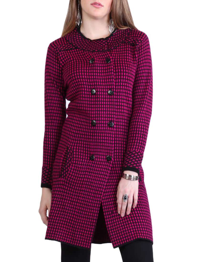 women pink full sleeves coatigan - 14491446 -  Zoom Image - 0