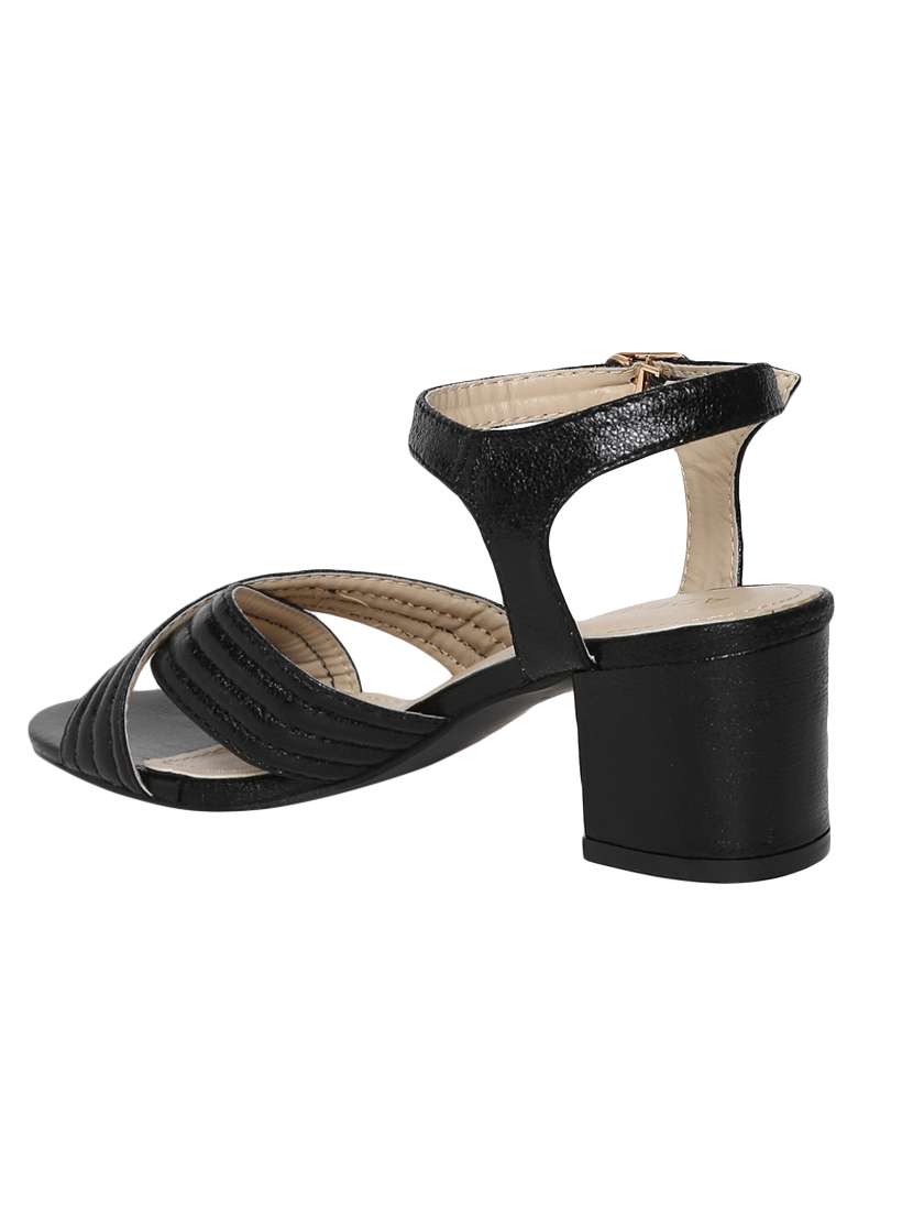 black pu ankle strap sandals - 14492153 -  Standard Image - 2