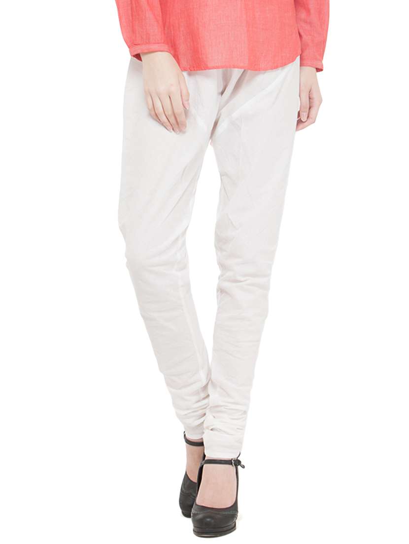 white solid churidar