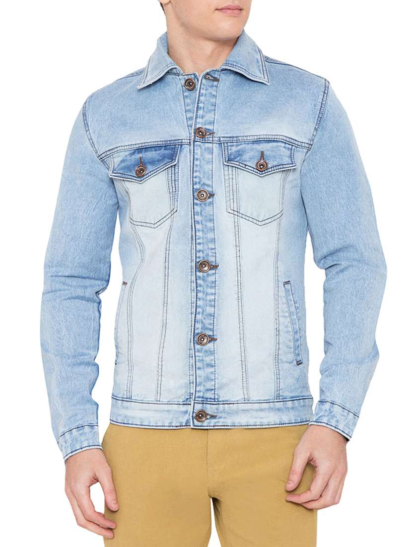 light blue denim casual jacket