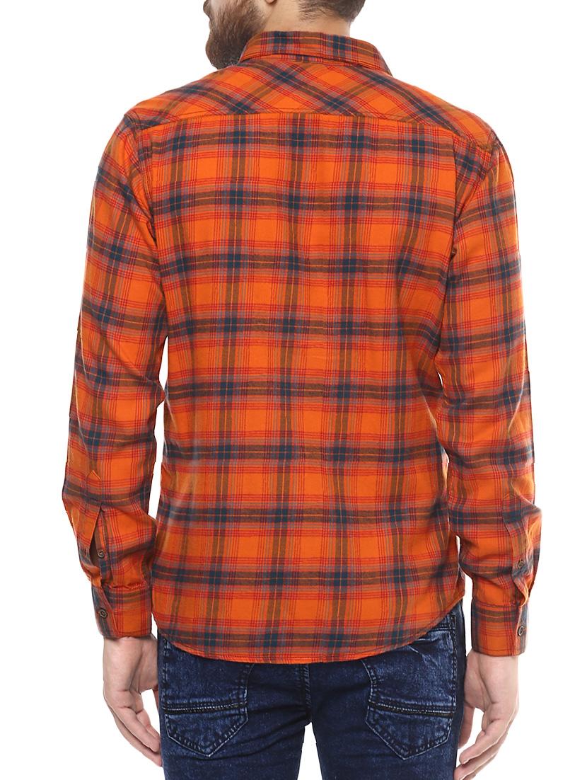 orange cotton casual shirt - 14504697 - Standard Image - 2