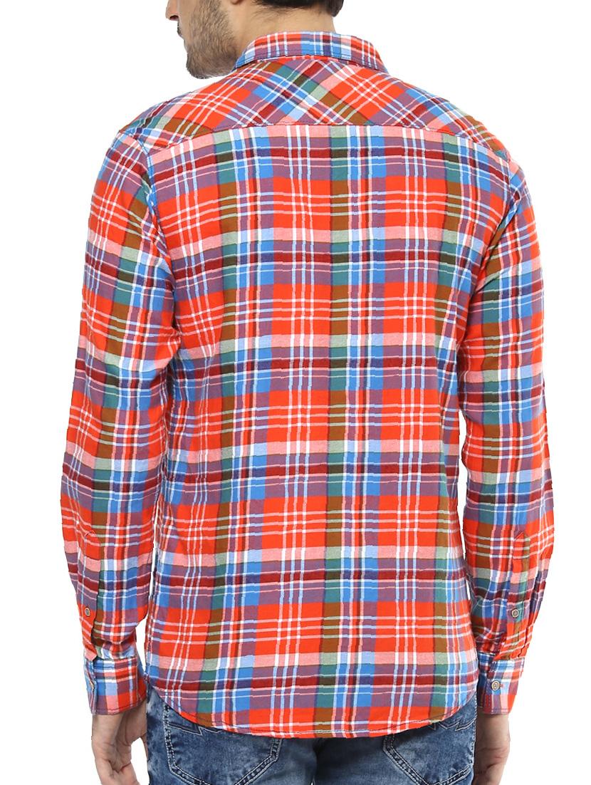 orange cotton casual shirt - 14504701 - Standard Image - 2