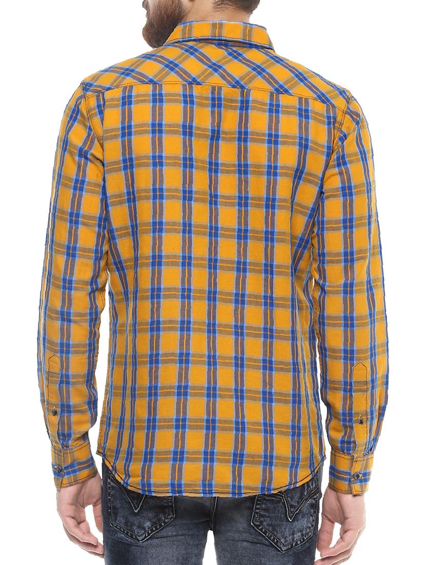 yellow cotton casual shirt - 14504725 - Standard Image - 2