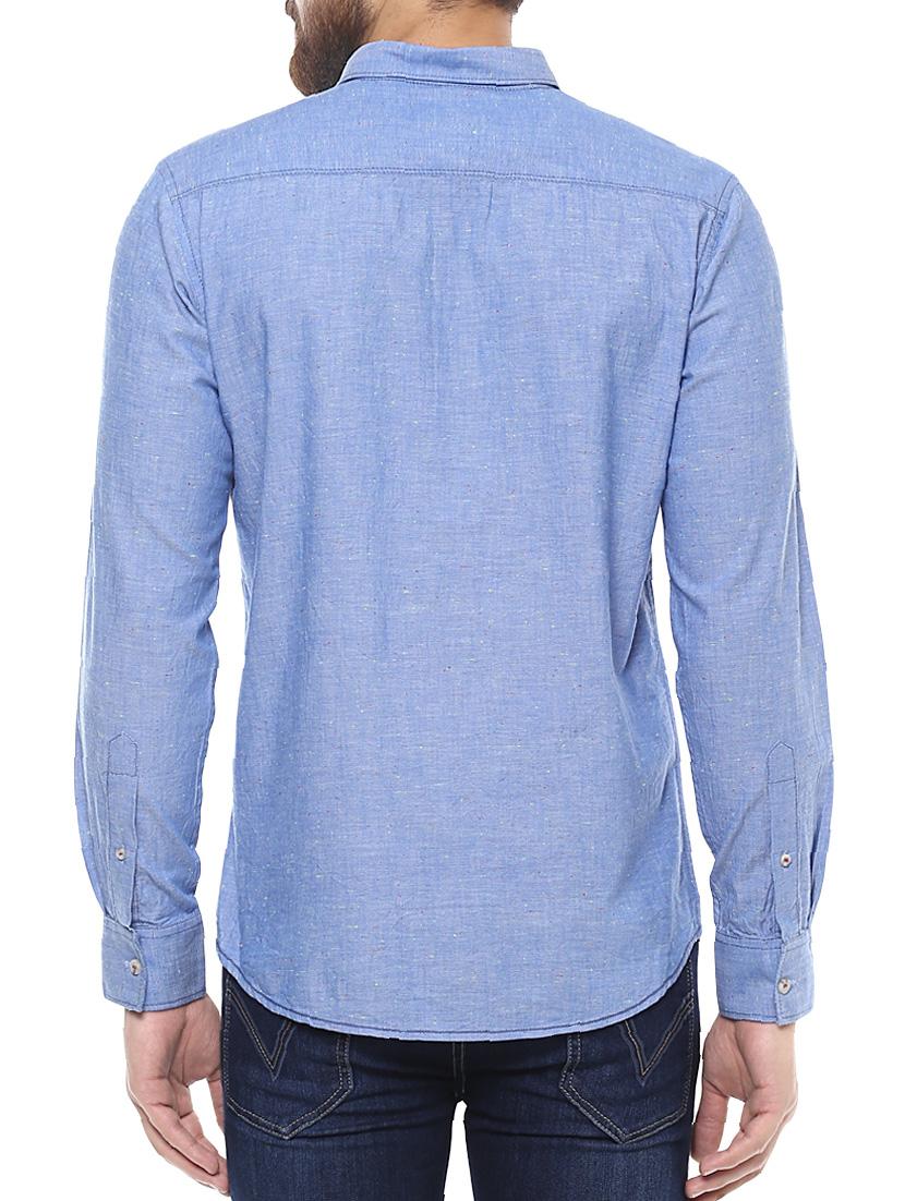 blue cotton casual shirt - 14504773 - Standard Image - 2