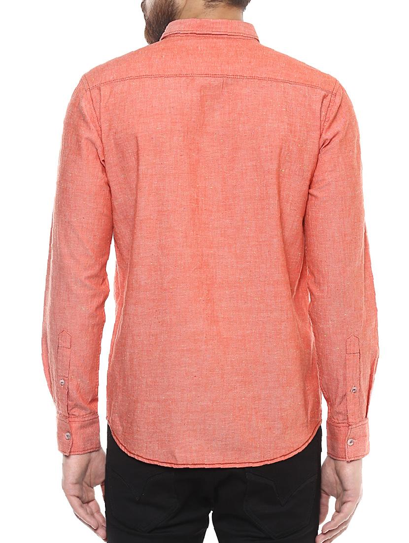 orange cotton casual shirt - 14504774 - Standard Image - 2