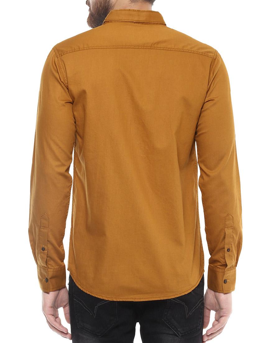 brown cotton casual shirt - 14504854 - Standard Image - 2