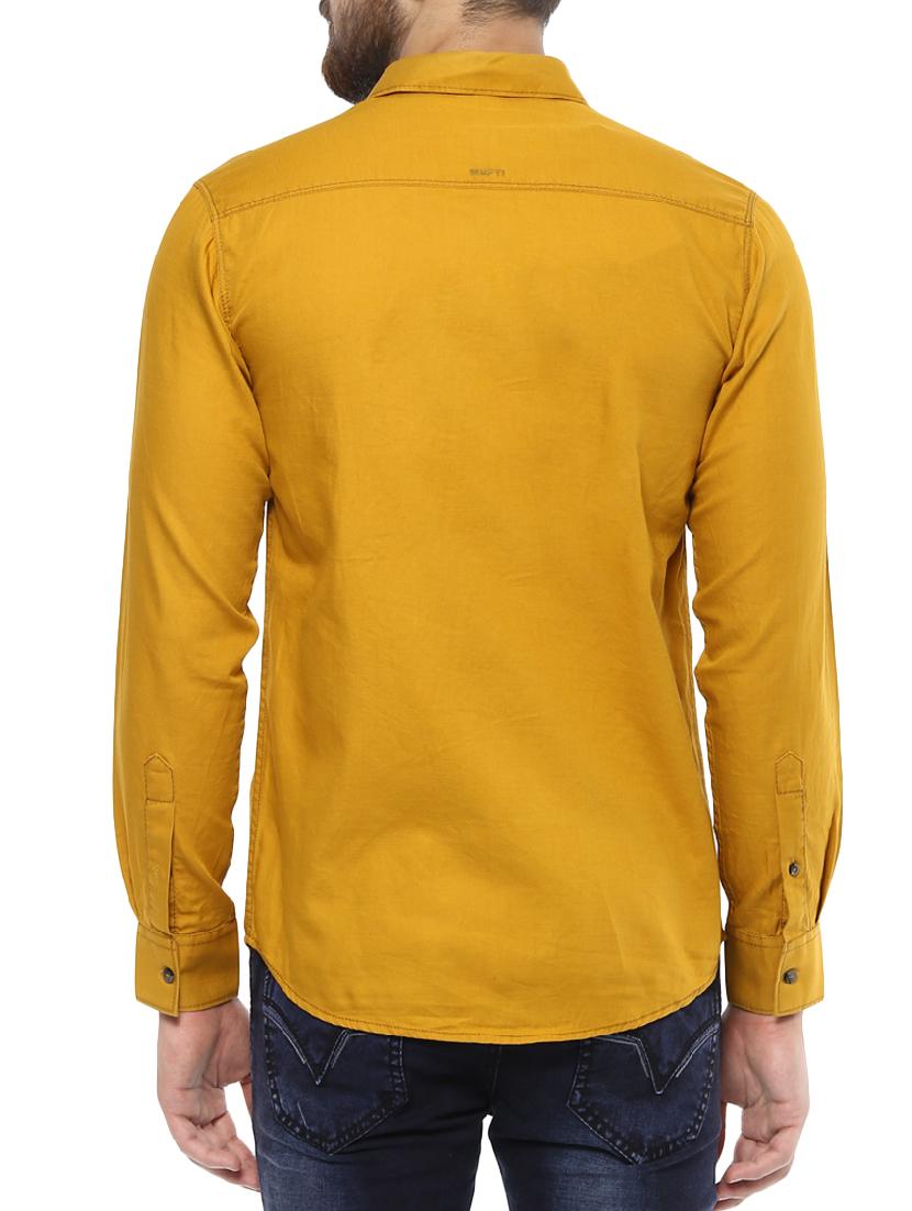 yellow cotton casual shirt - 14504870 - Standard Image - 2