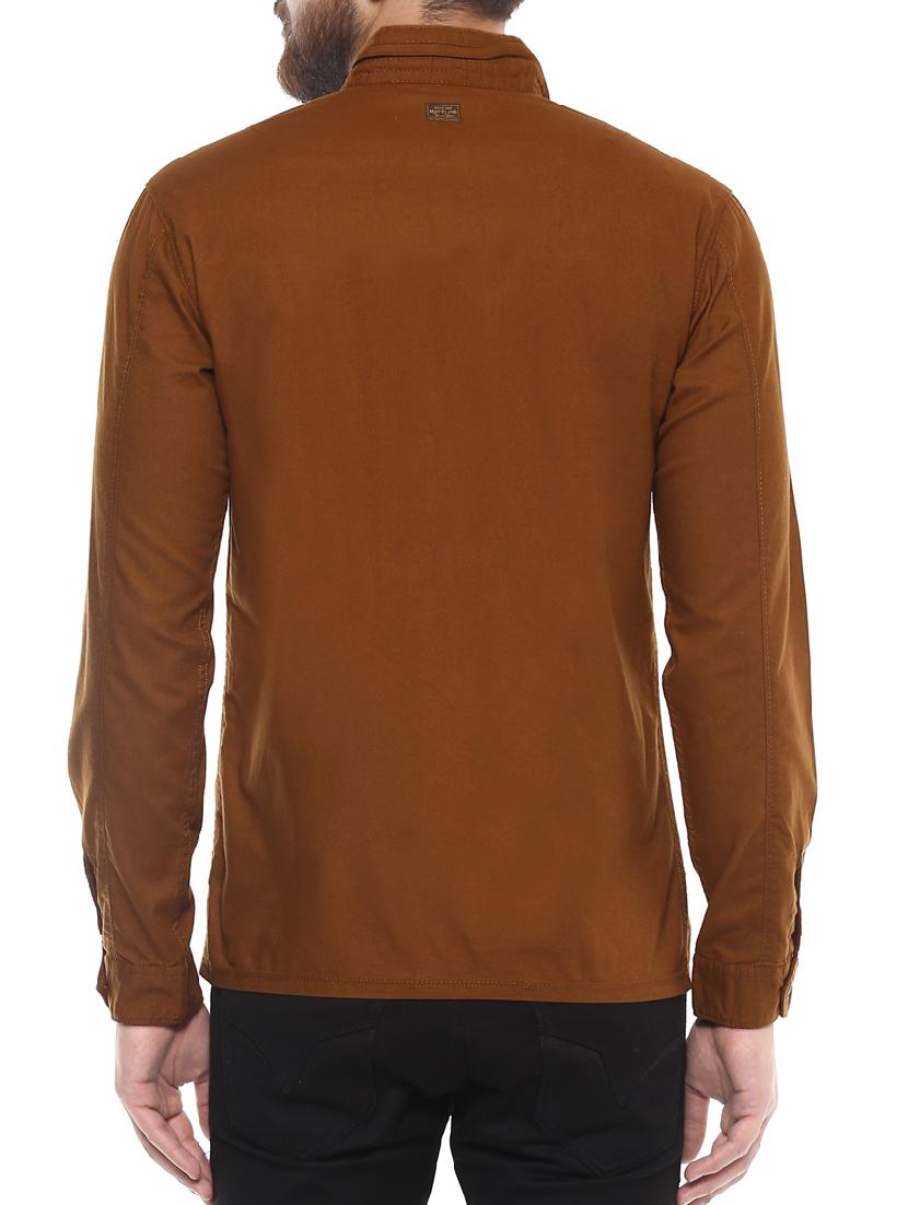 brown cotton casual shirt - 14504903 - Standard Image - 2
