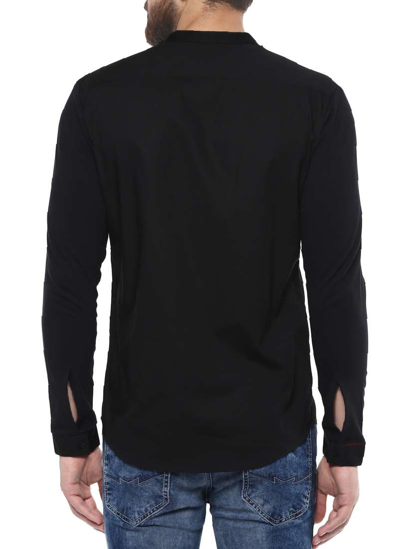 black cotton casual shirt - 14504912 - Standard Image - 2
