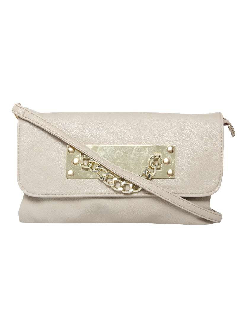 beige leatherette  regular sling bag