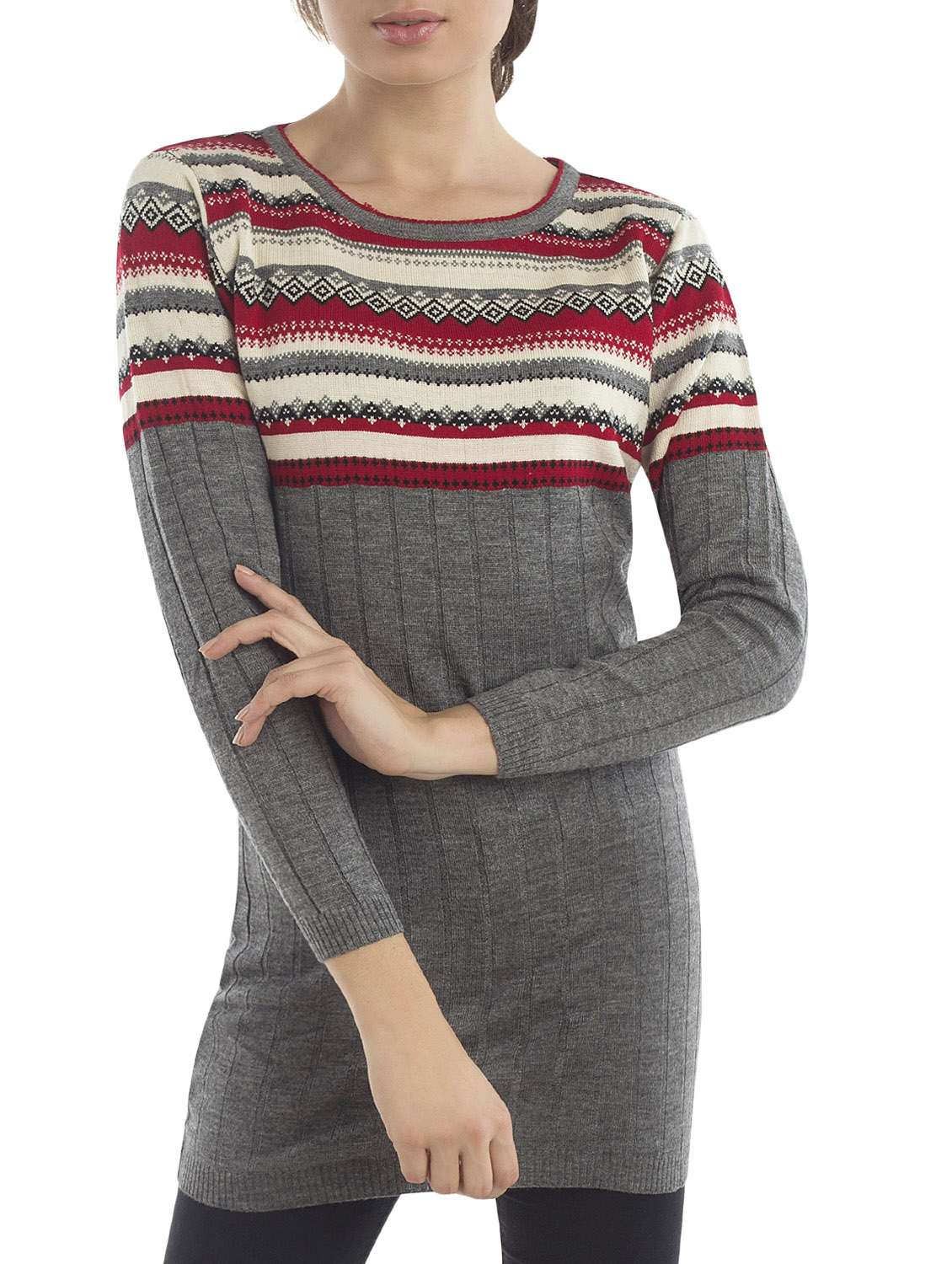 grey woolen casual pullover