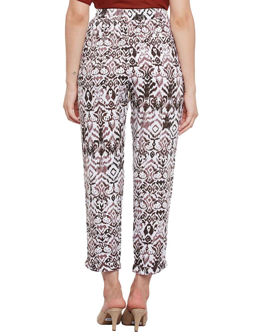 white printed cotton trouser - 14518712 - Standard Image - 2