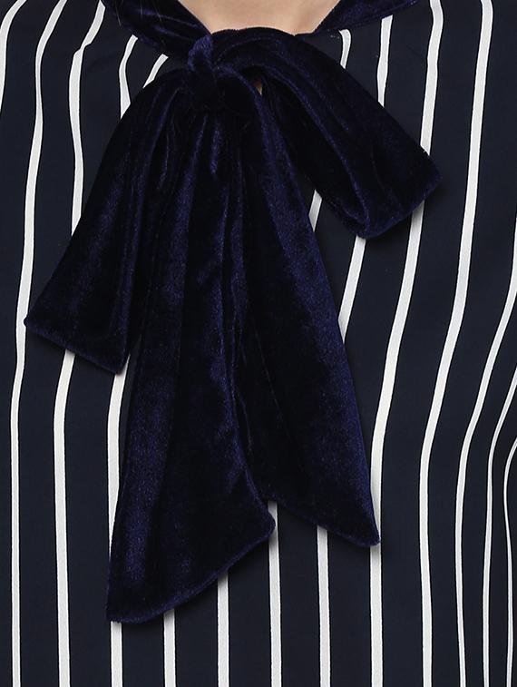 tie-knot neck striped top - 14527713 - Standard Image - 2