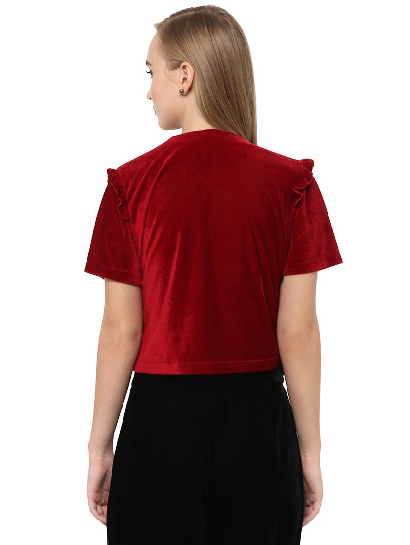 solid red velvet top - 14527716 - Standard Image - 2