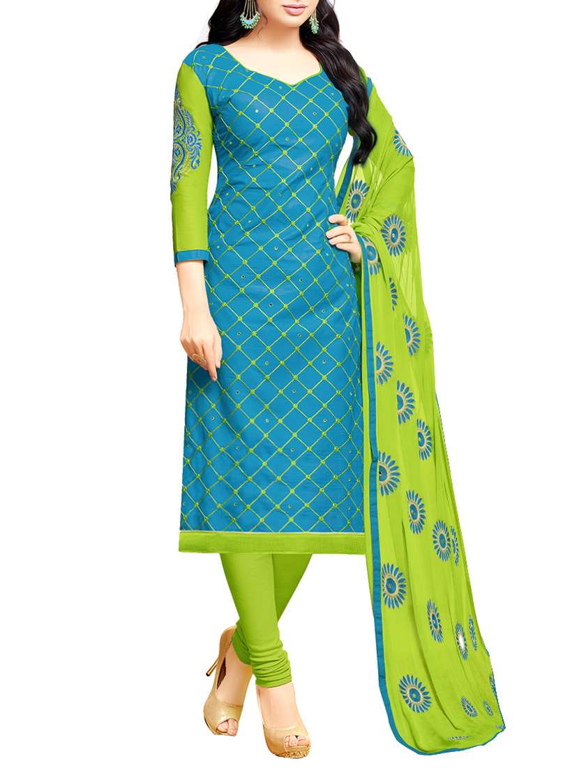 sky blue churidaar suits dress material