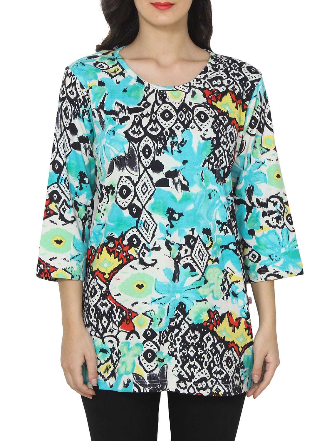blue printed tunic